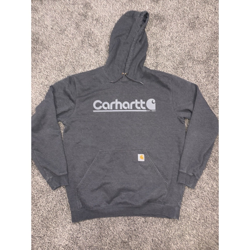 Carhartt Men's Rain Defender Loose Fit Grey Hoodie Large